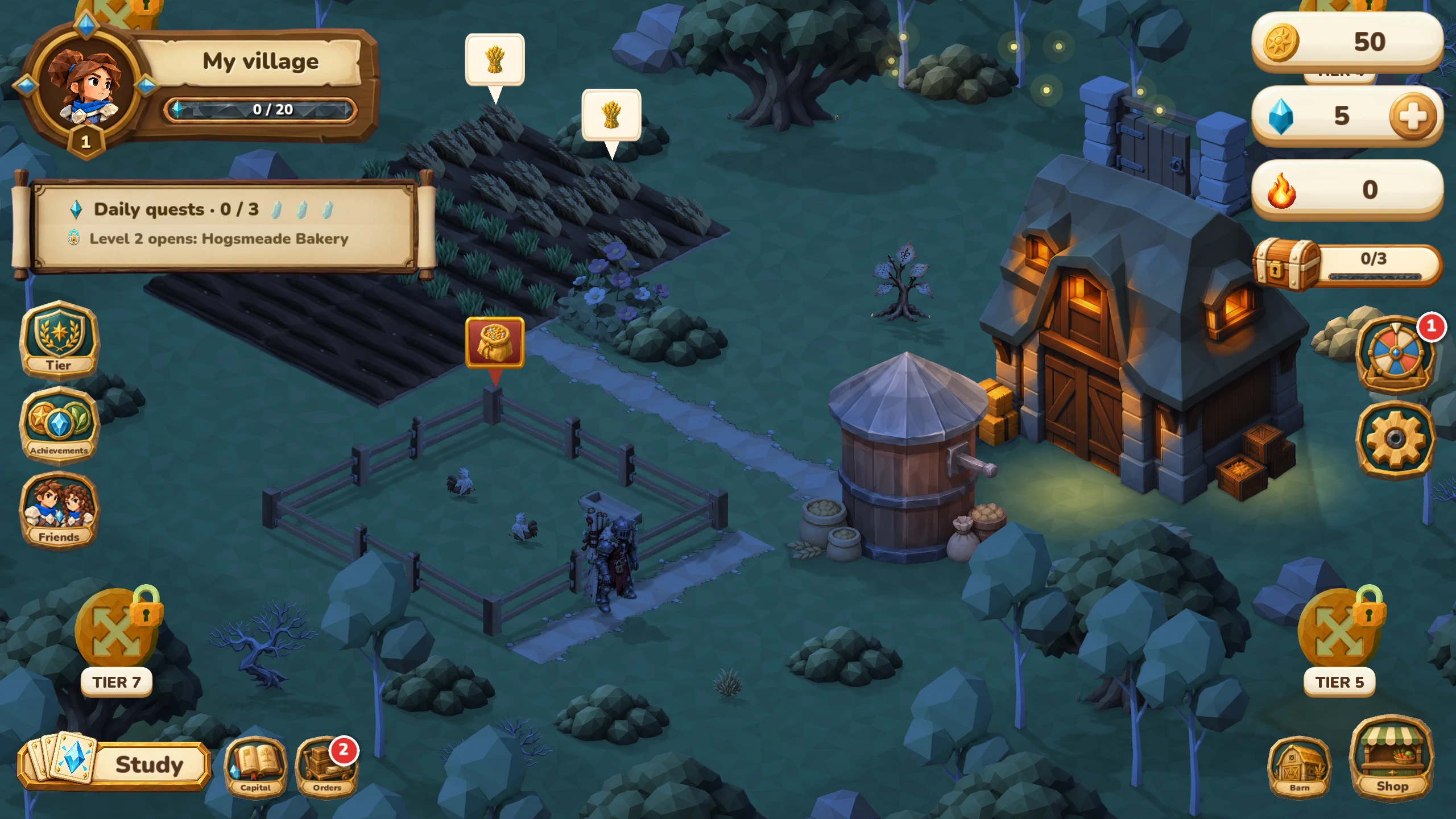 Le village dans l’application Cristal Memoria